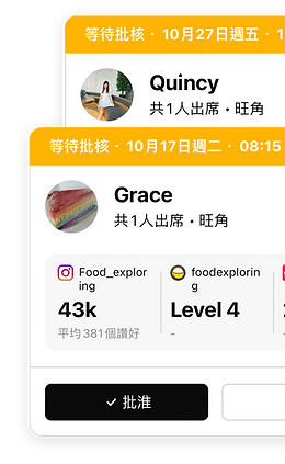 Try.Eat! 網紅KOL申請，  輕鬆，批核。